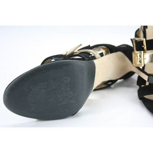 Jimmy Choo Bubble Bronx Caged Strappy Sandals Gold Metallic - Picture 4 of 11